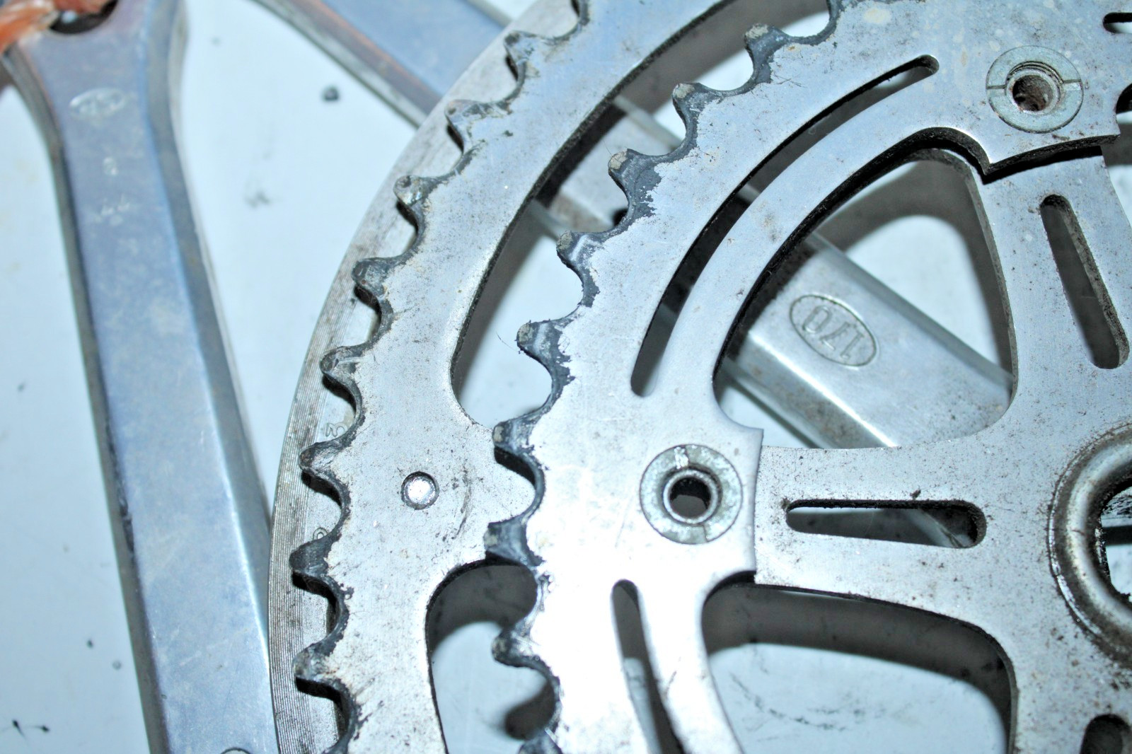 1973 Motobecane SR Silstar Drive Side Crank Arm Silver 170mm 40/52T Japan JIS :)