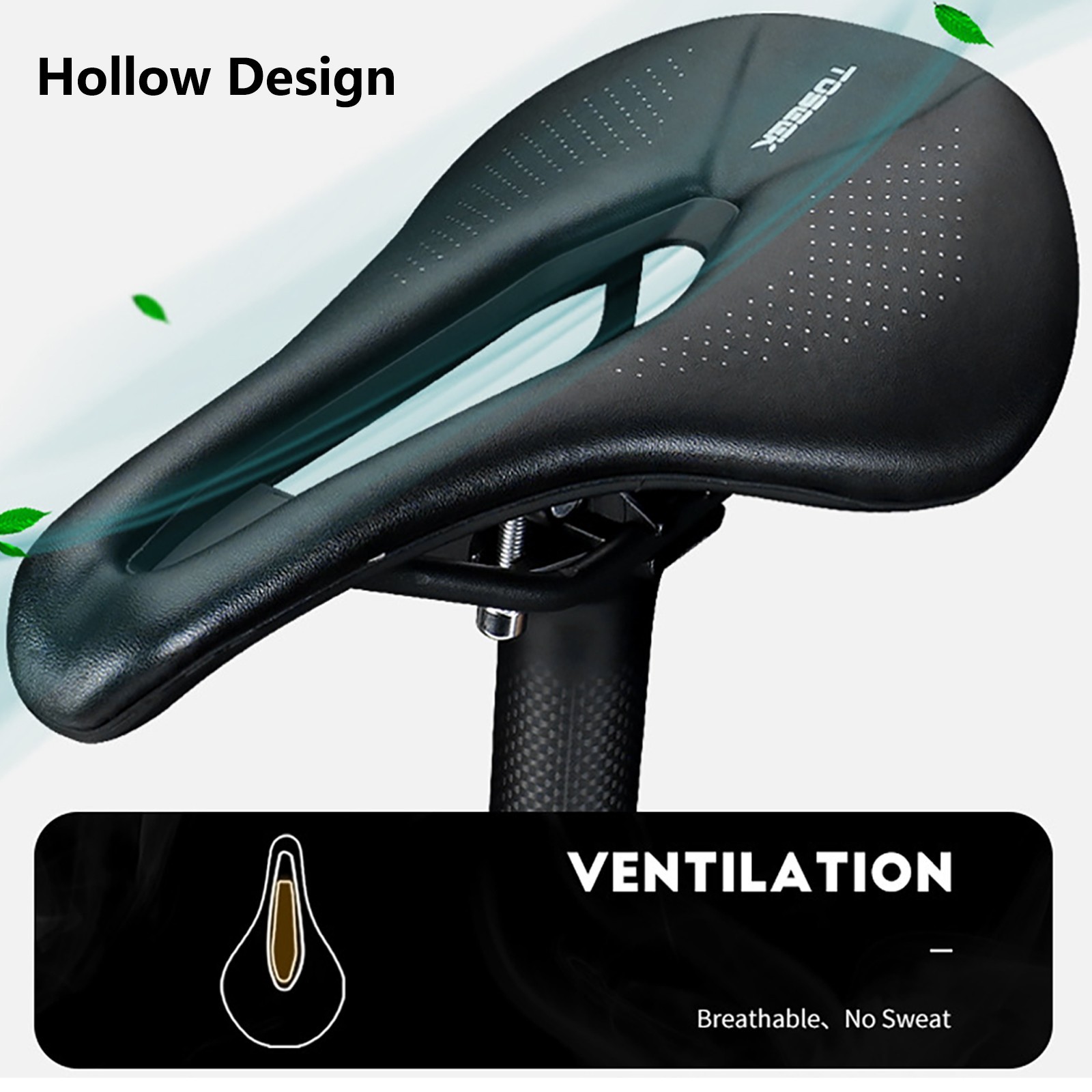 TOSEEK Bicycle Saddles Cushion Hollow Honeycomb Cycling Racing Road Bike Seats