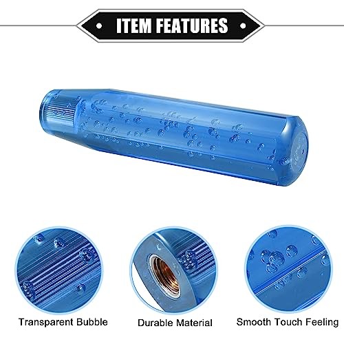 Gear Shift Knob Stick, 20cm Faux Crystal Transparent Bubble Gear Shifter Blue