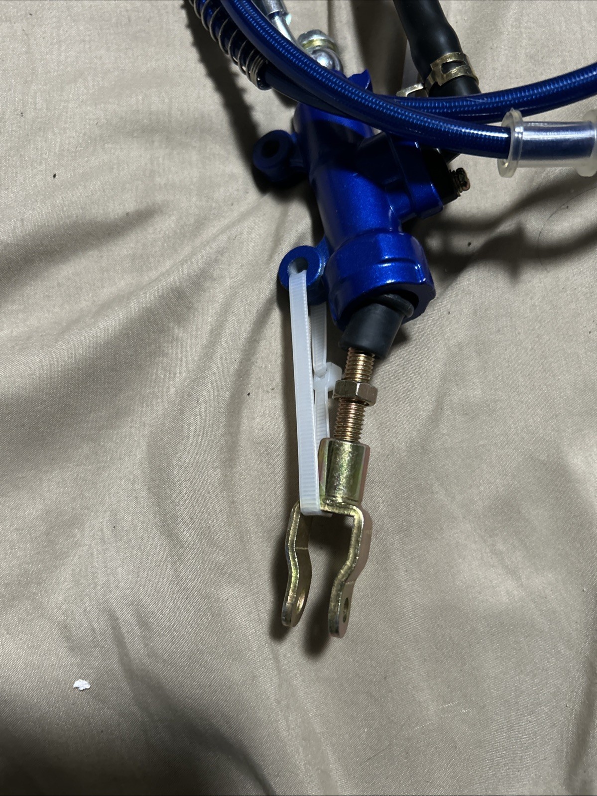 Rear Disc Brake Master Cylinder Caliper Assembly + 158mm/6.22» Disc Blue