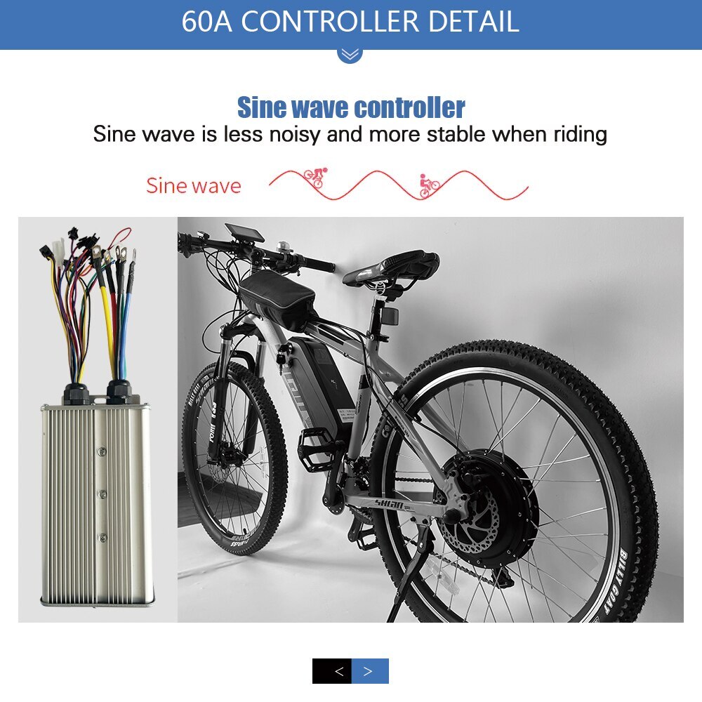 Electric Bicycle Controller 1000W 1500W 2000W 3000W 60A Sinewave Controller