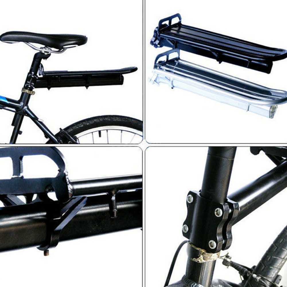 Bike Rear Luggage Carrier Rack Retractable Design with Quick Release Clamp