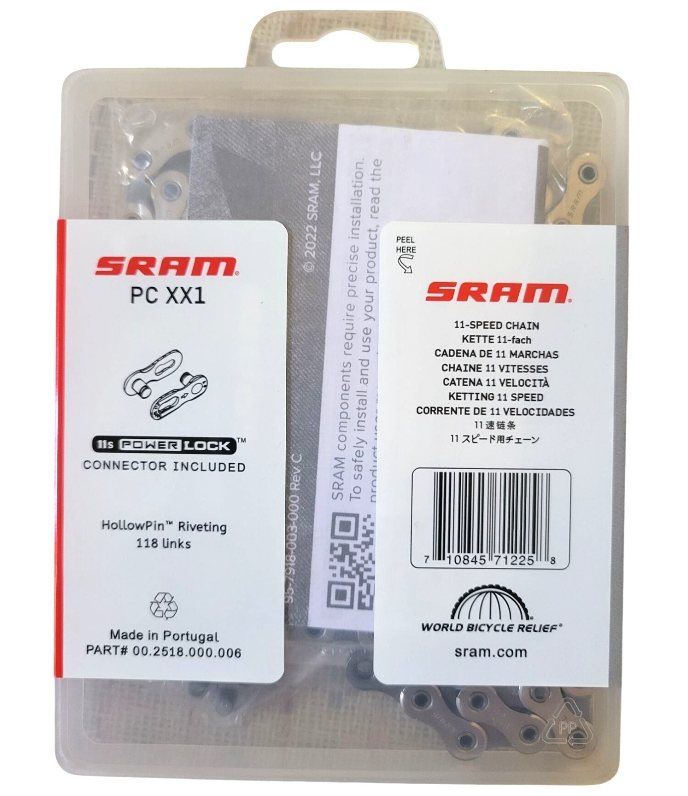 *NEW* SRAM PC XX1 11 Speed Chain HollowPin Riveting 118 Links Connector Included
