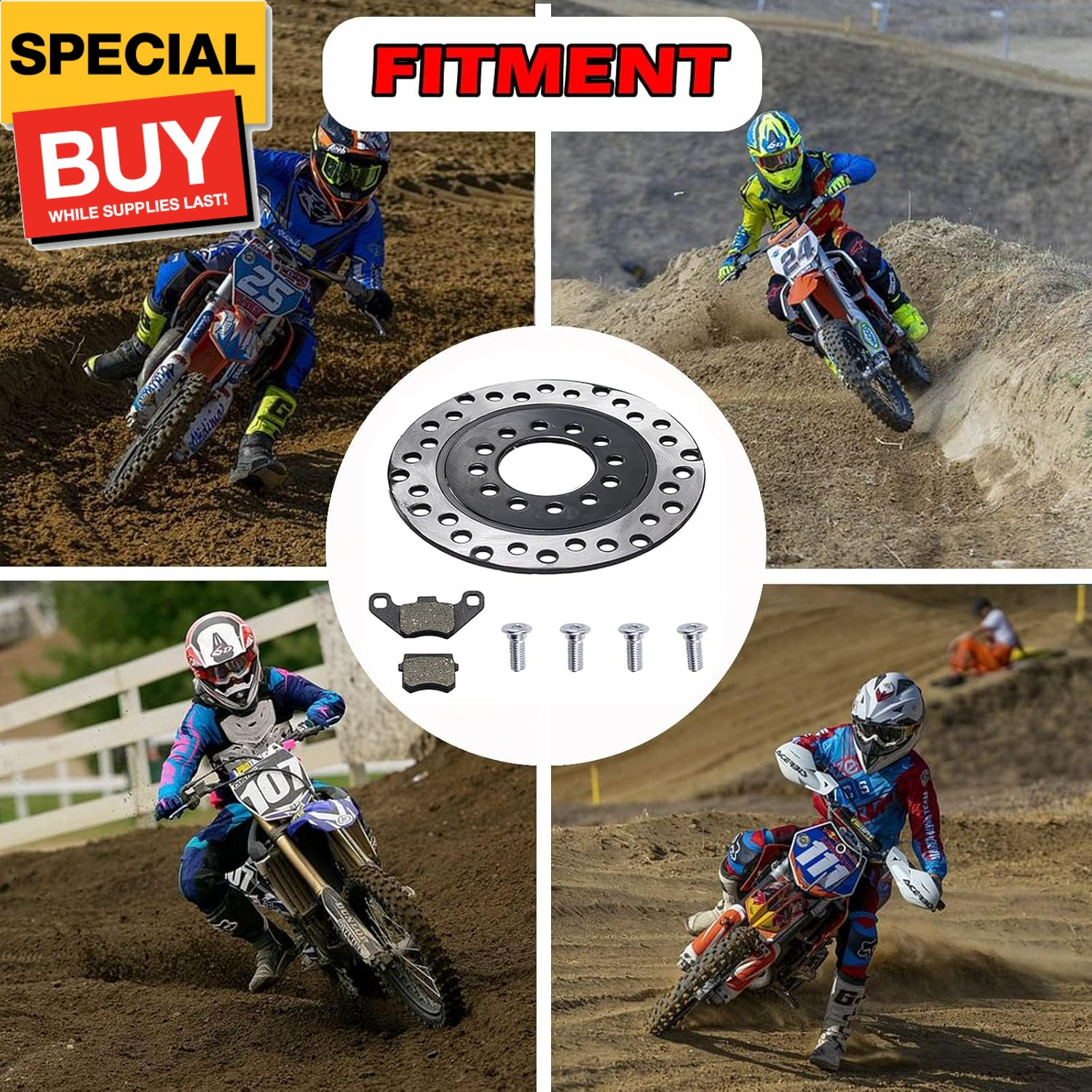 158mm/6.22″ Rear Front Brake Disk Rotor+Brake Pad for 50cc 70cc 90cc 110cc 125cc