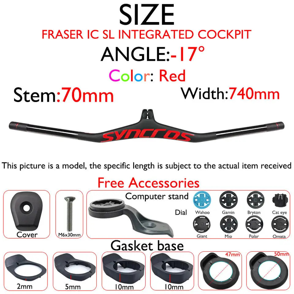 Carbon Fiber MTB Bicycle Integrated Handlebar with Stem Angle -8/-17/-25 Degree