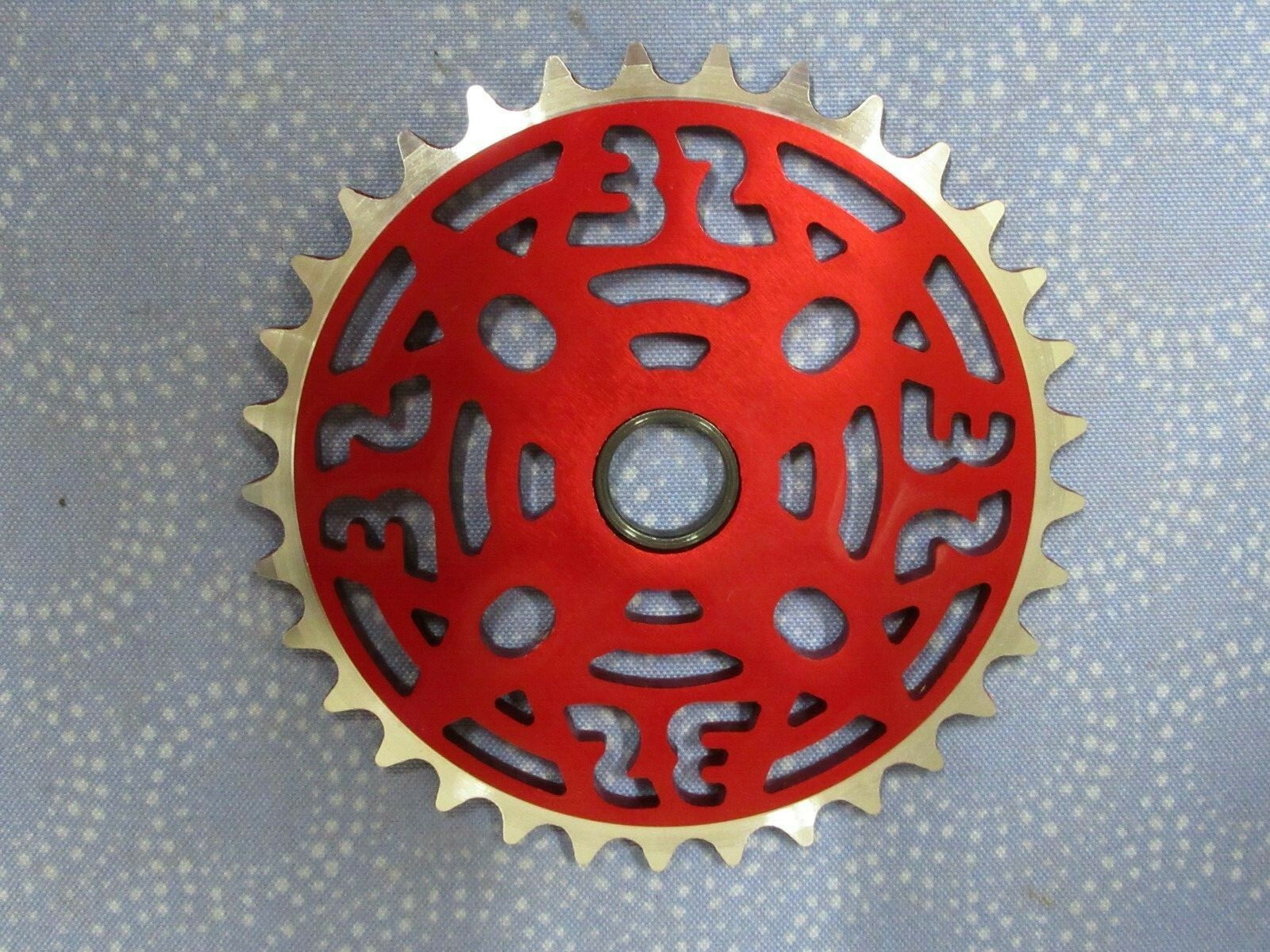 SE BMX Painted Red 33T Chainring with Adapter for 1/2″ x 1/8″ Chains – New