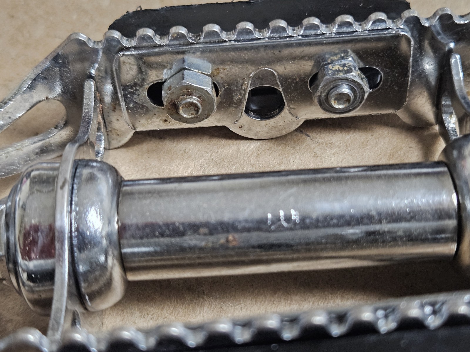 Vintage 70s Raleigh 501 Bike Pedals, set, 9/16″, steel, quill, Road Touring