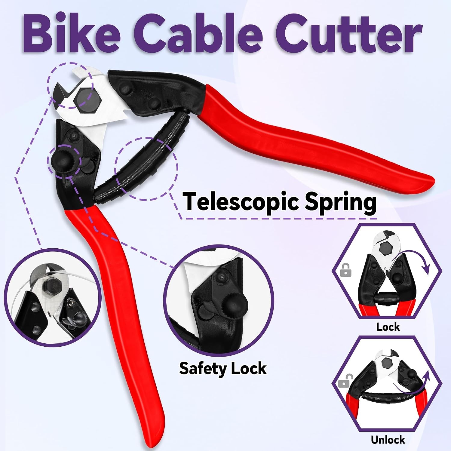 Universal Bike Brake Cable Kit with Stainless Steel Cable Cutter 103PCS