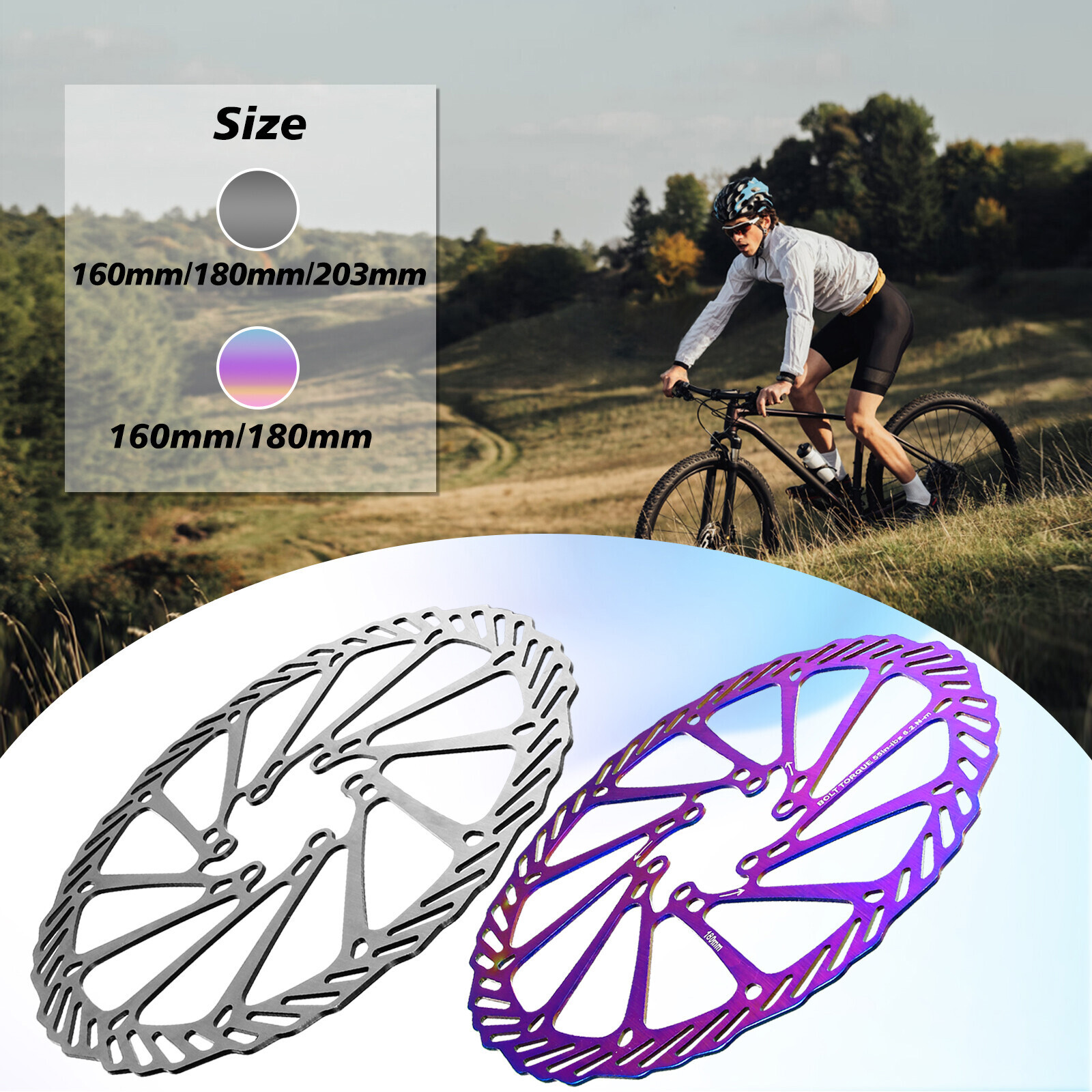 Disc Brake Rotor 160/180/203mm Bicycle Brake Rotors Road MTB Bike Caliper Rotor​