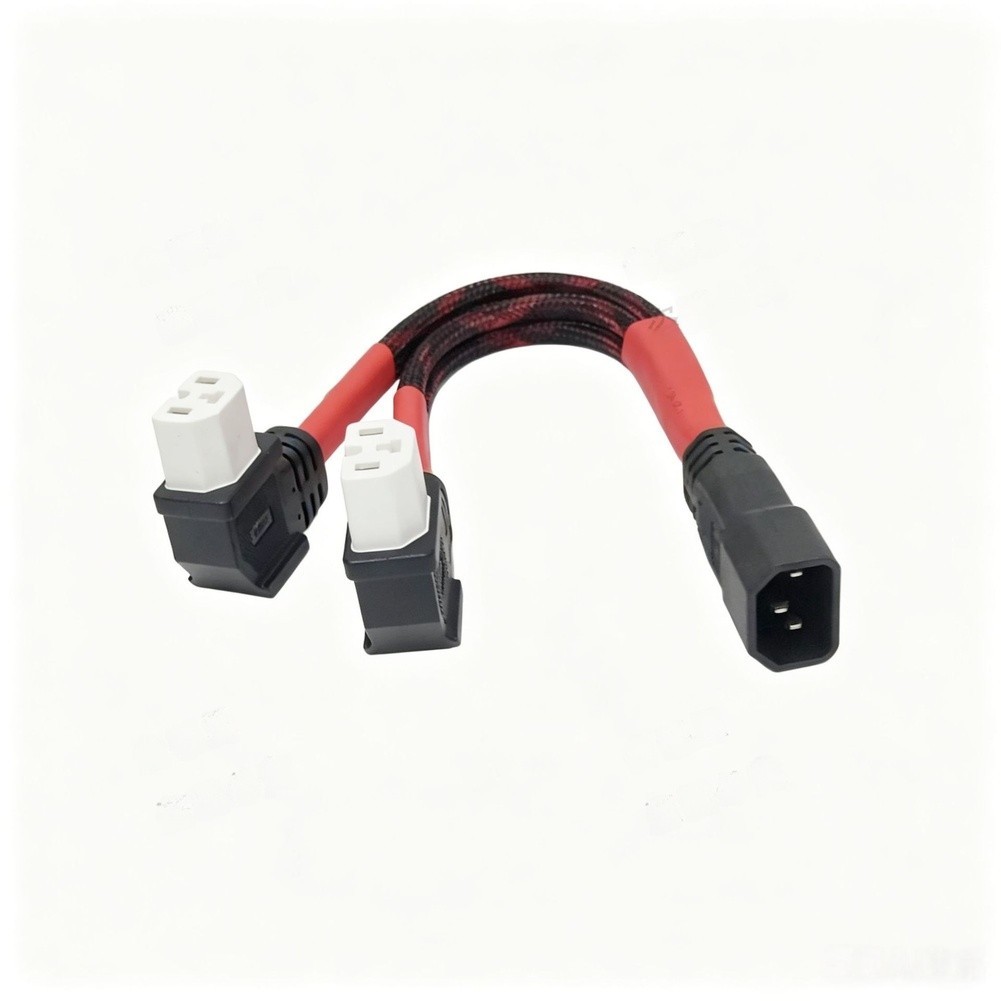 2 Way Power Splitter Cable 90 Deg Elbow Tinned Copper Conductors E-Bike