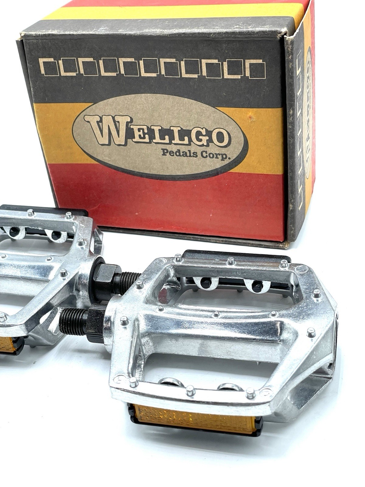 Wellgo LU-313 BMX Pedals 1/2″ Silver Platform Freestyle Vintage NOS NIB
