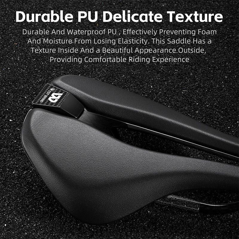 WEST BIKING PU Leather T700 Carbon Fiber Road Bike Saddle Bicycle Saddle Cushion