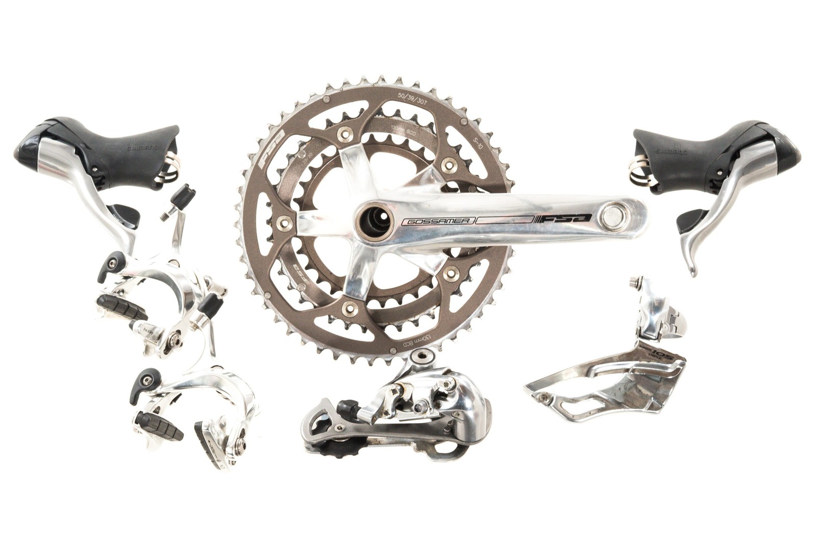 USED Shimano 105 5600/5603 3×10 speed Triple Road Groupset Silver