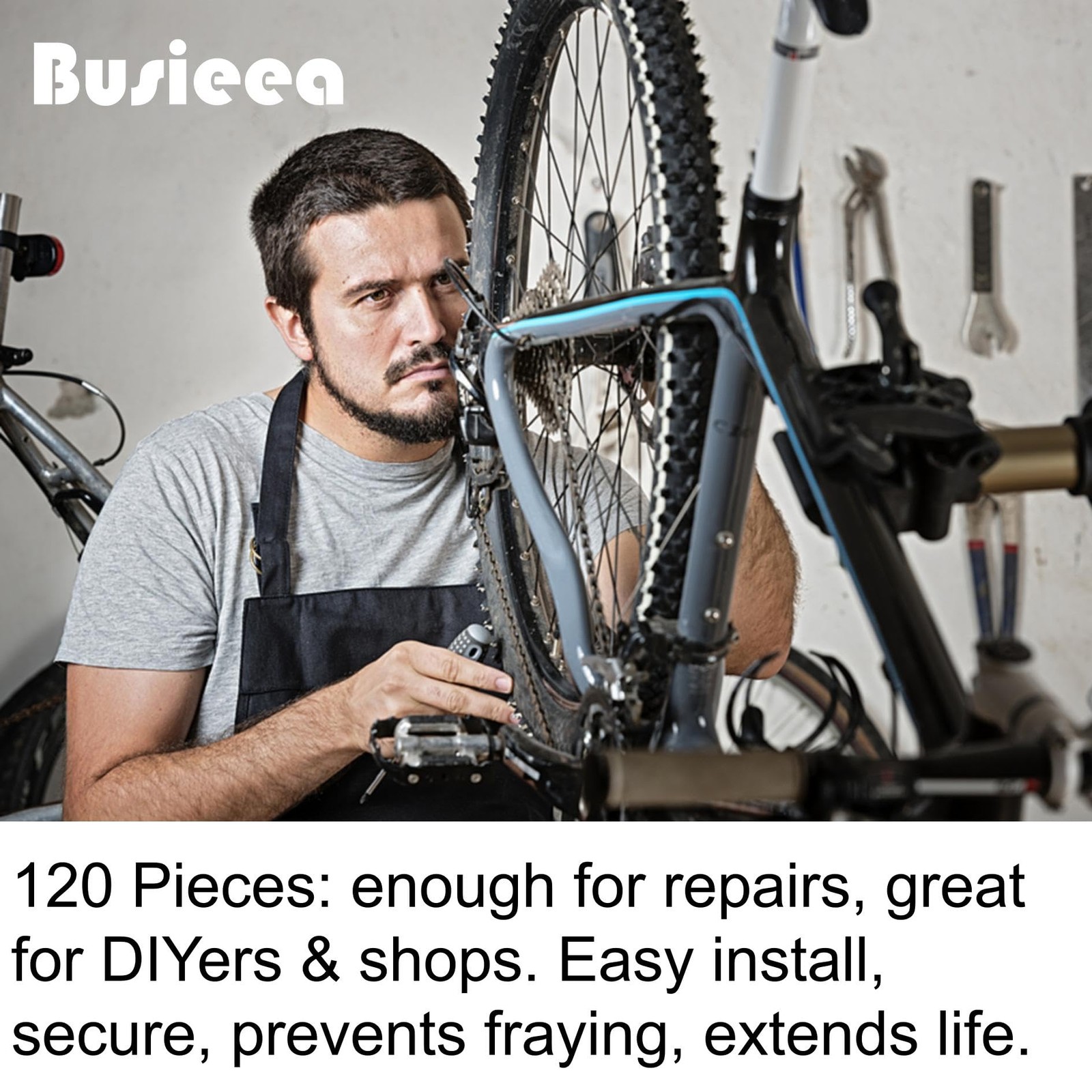 120 Pcs Bike Brake Cable End Caps, Alloy Cable Crimps, for Road & Mountain Bi…