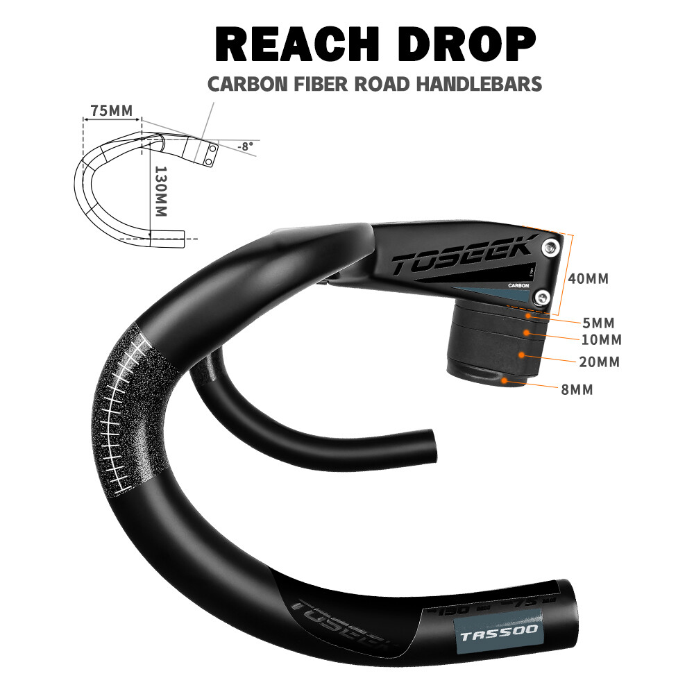 Carbon Bicycle Integrated Bar Stem Road Bike Handlebars With Computer Holder