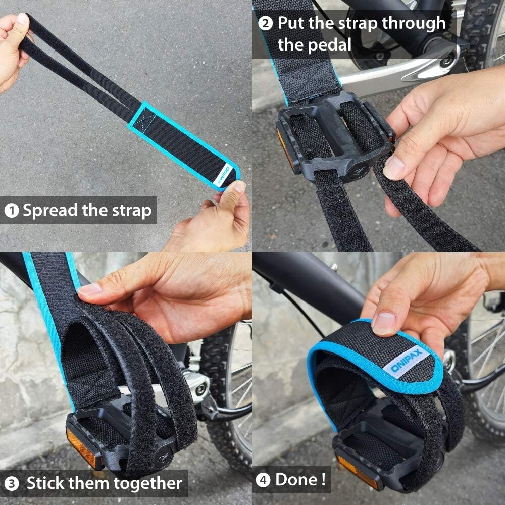 ONIPAX Outdoor Bike Pedal Straps Toe Clips Straps Tape 2 PCS