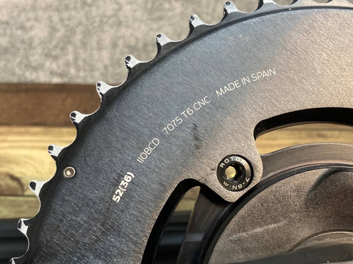 ROTOR ALDHU INSPIDER Power Meter Crankset ROAD24 52/36T Crank Length 6.69 in