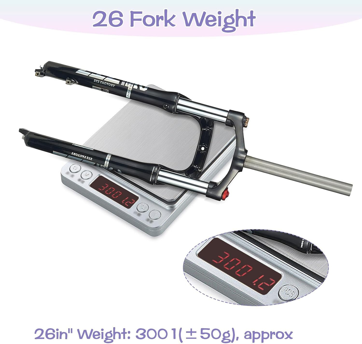 26 x 4.0 inch Fat Tyre MTB Suspension Fork – 100 mm Travel, 135 mm Spacing