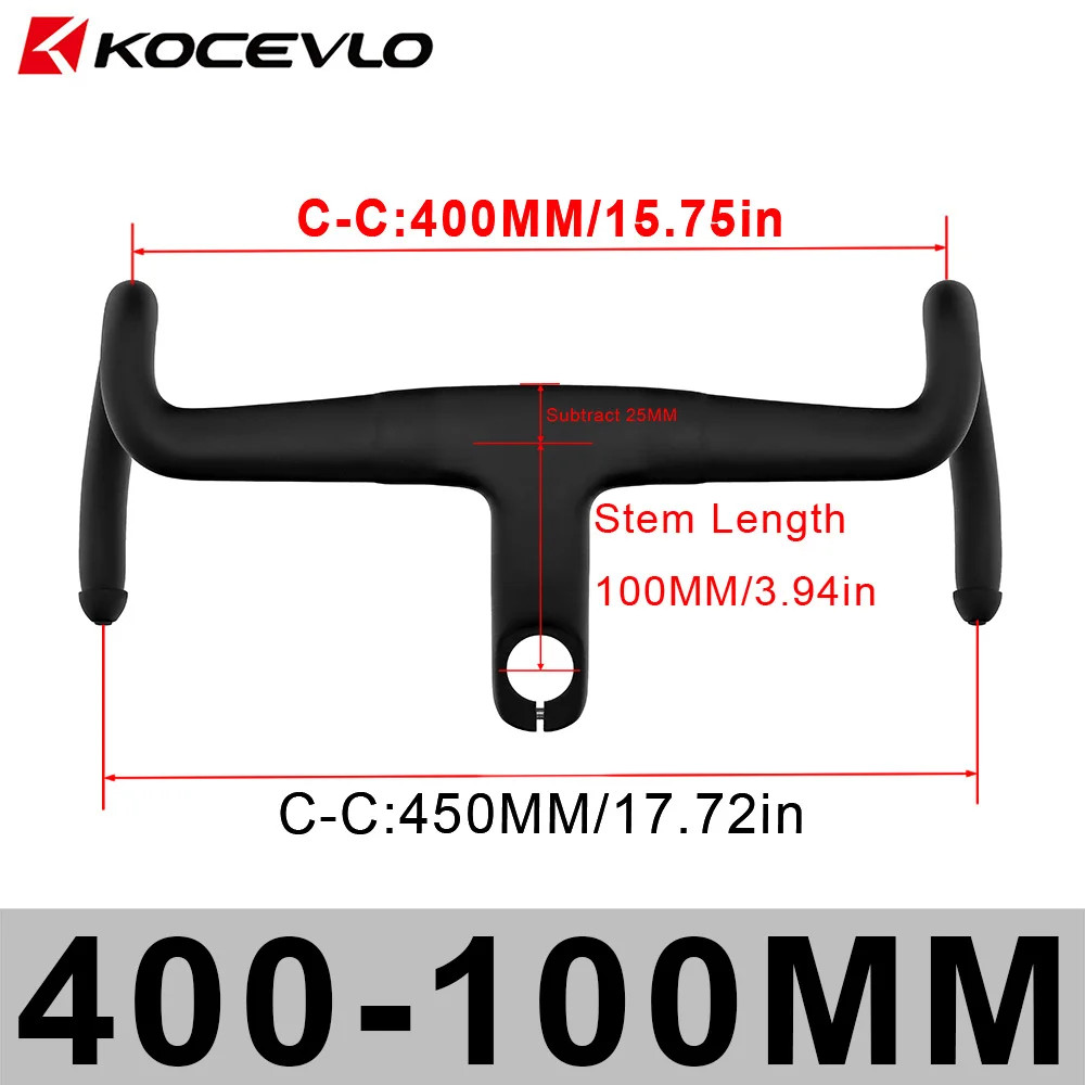 Gravel Road Bicycle Carbon Integrated Handlebar for 28.6mm Fork with Spacers