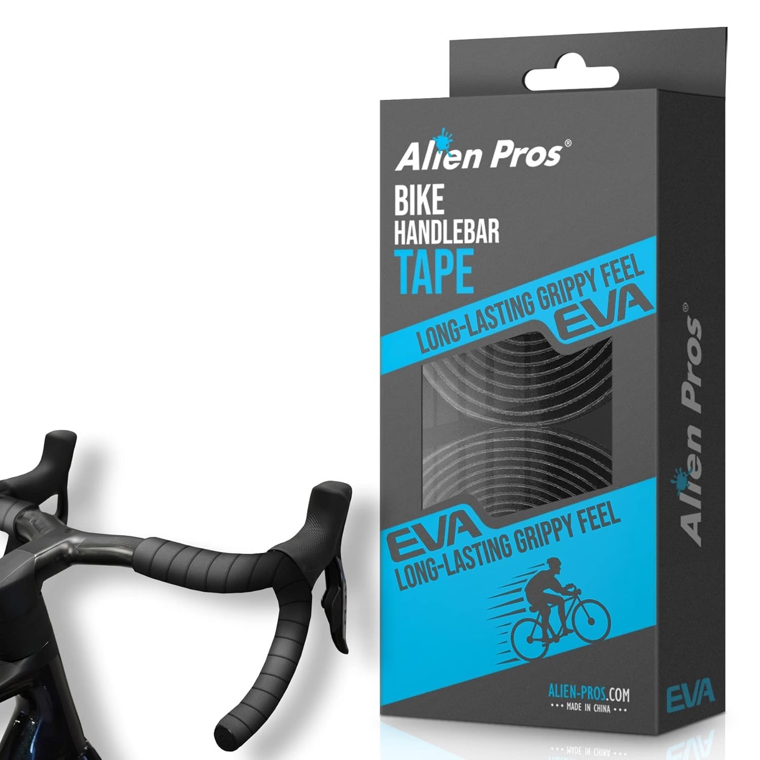 Bike Handlebar Tape EVA Set of 2 Black Grip Wraps for Road Bike Comfort
