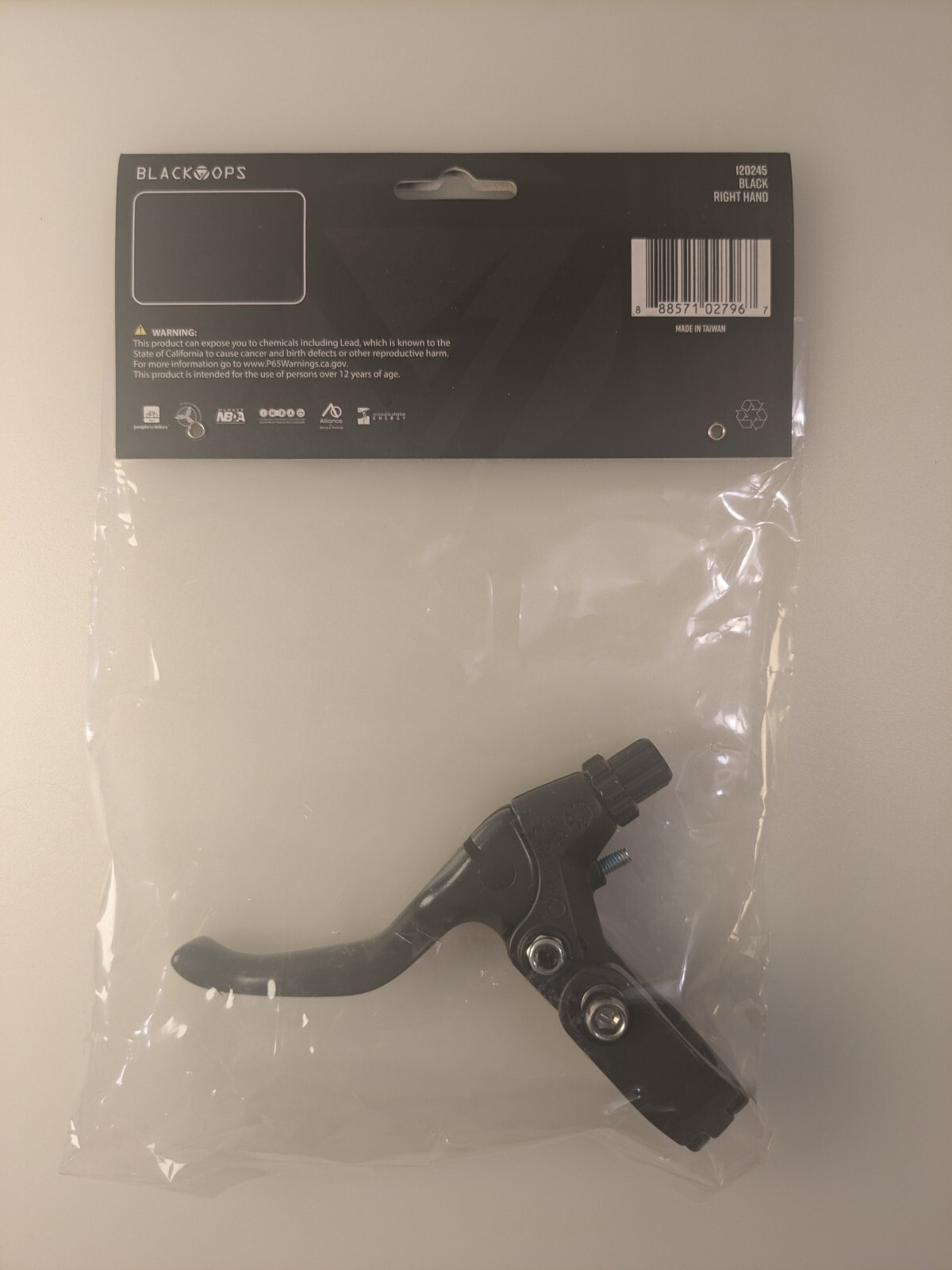 Black Ops Bike Cycle Brake Lever – Caliper & U Brakes – Alloy 2-Finger RH BK