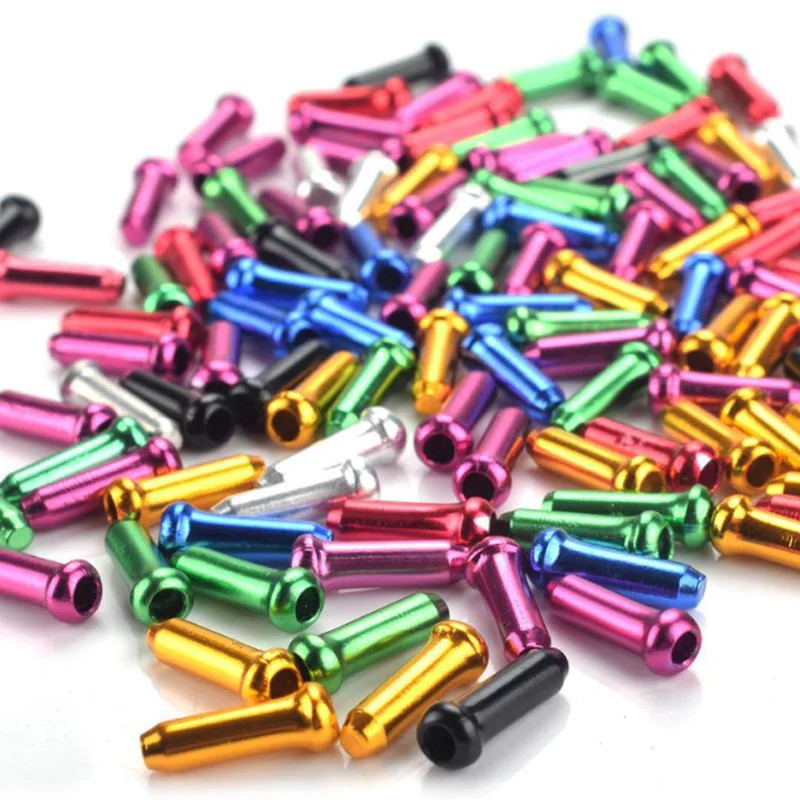50/100Pcs Bicycle Cable End Caps Aluminum Alloy Bike Brake Shifter Cable Tips Wi