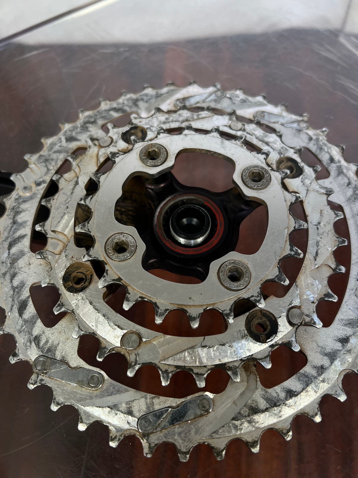 Race Face Deus XC Crankset – Vintage Retro MTB Triple Chainrings w/BB 170mm