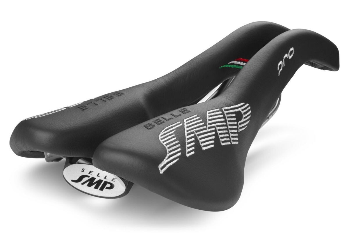 Selle SMP Pro Bicycle Saddle 148mm x 278mm Black – Stainless Steel Rail
