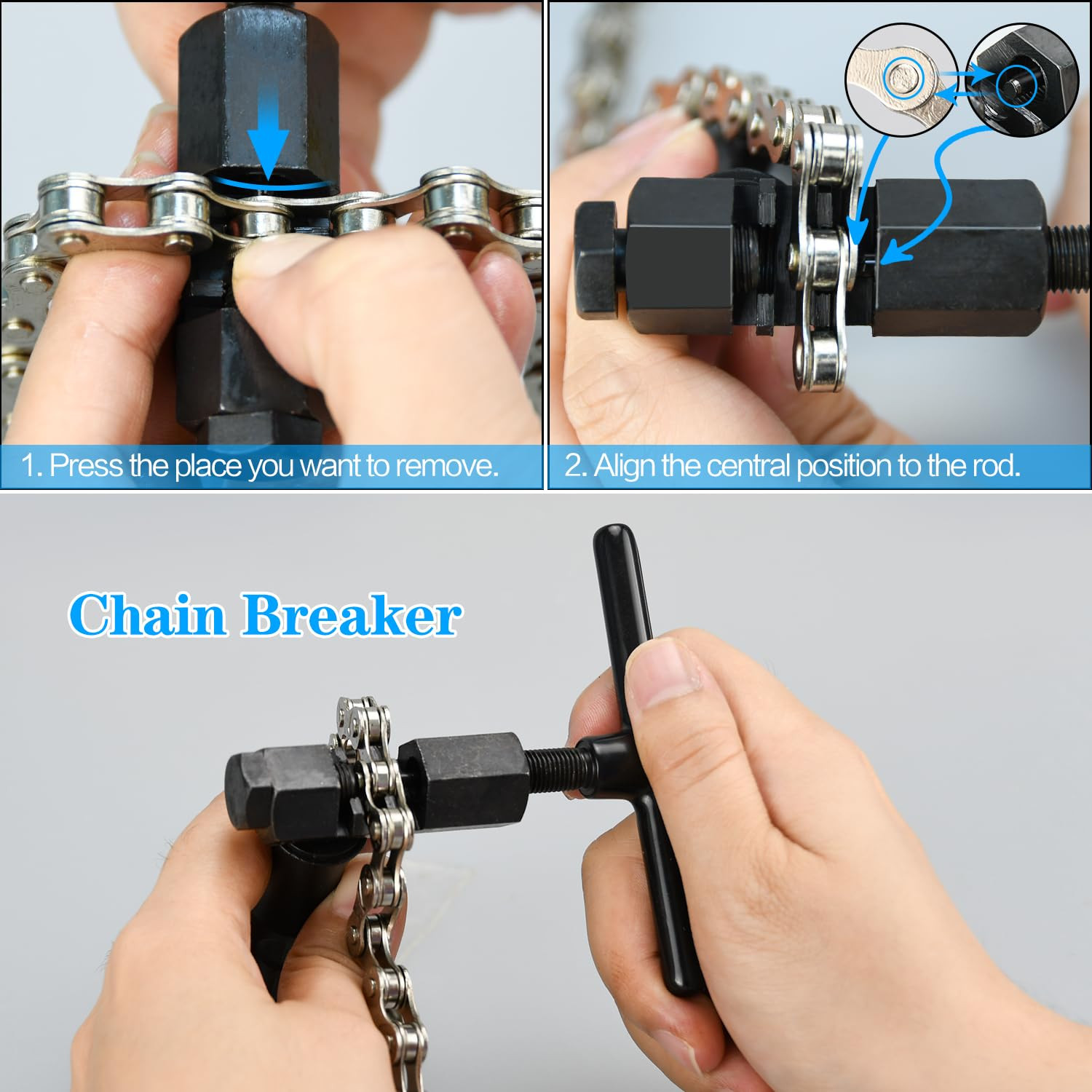Bike Chain Kit, Single/6/7/8/9/10/11/12 Speed Multi-Function Bike Mechanic Repai