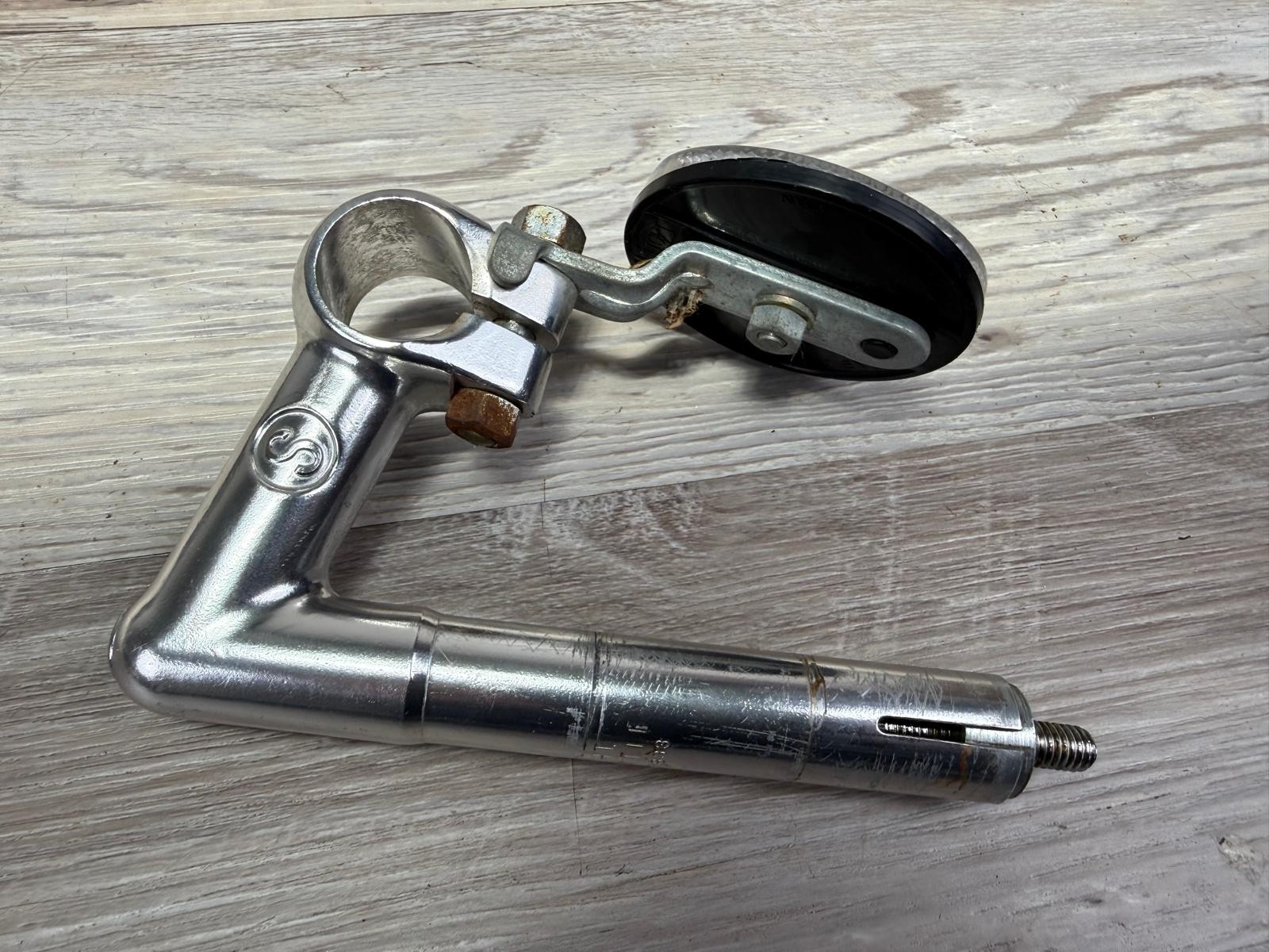 Vintage S 22.2mm Quill Road Bike Stem 70mm 25.4mm Clamp with Cat Eye Reflector
