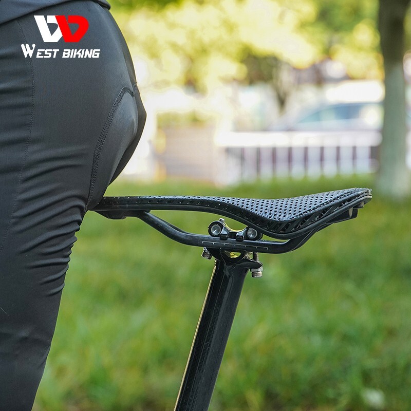 WEST BIKING Carbon Fiber 3D Printed Saddle Ultralight Road Bike Hollow Cushion