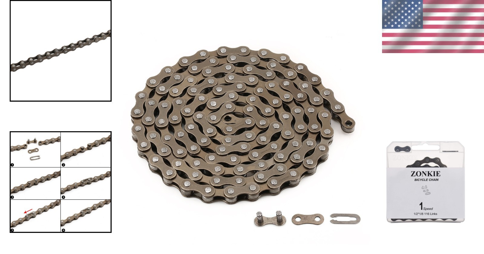High-Performance Alloy Steel Bike Chain – Single-Speed with Smooth Lubrication
