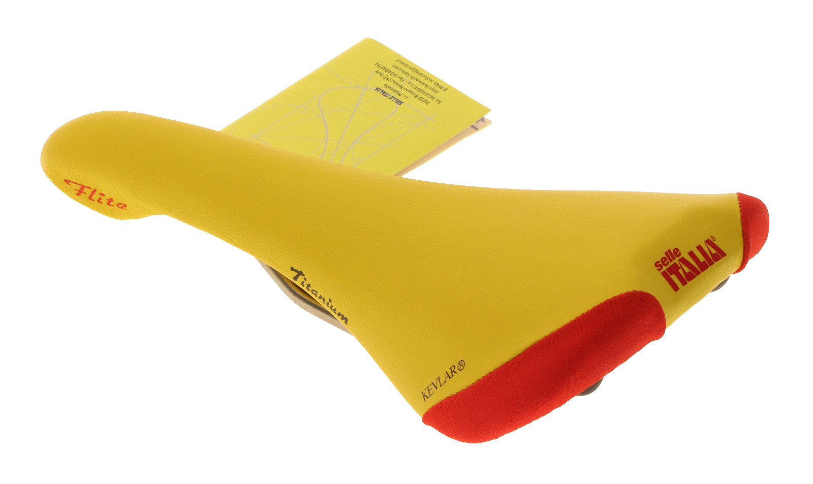 Selle Italia Flite Saddle Titanium Rails Yellow Made With Kevlar (R) NIB NOS NEW