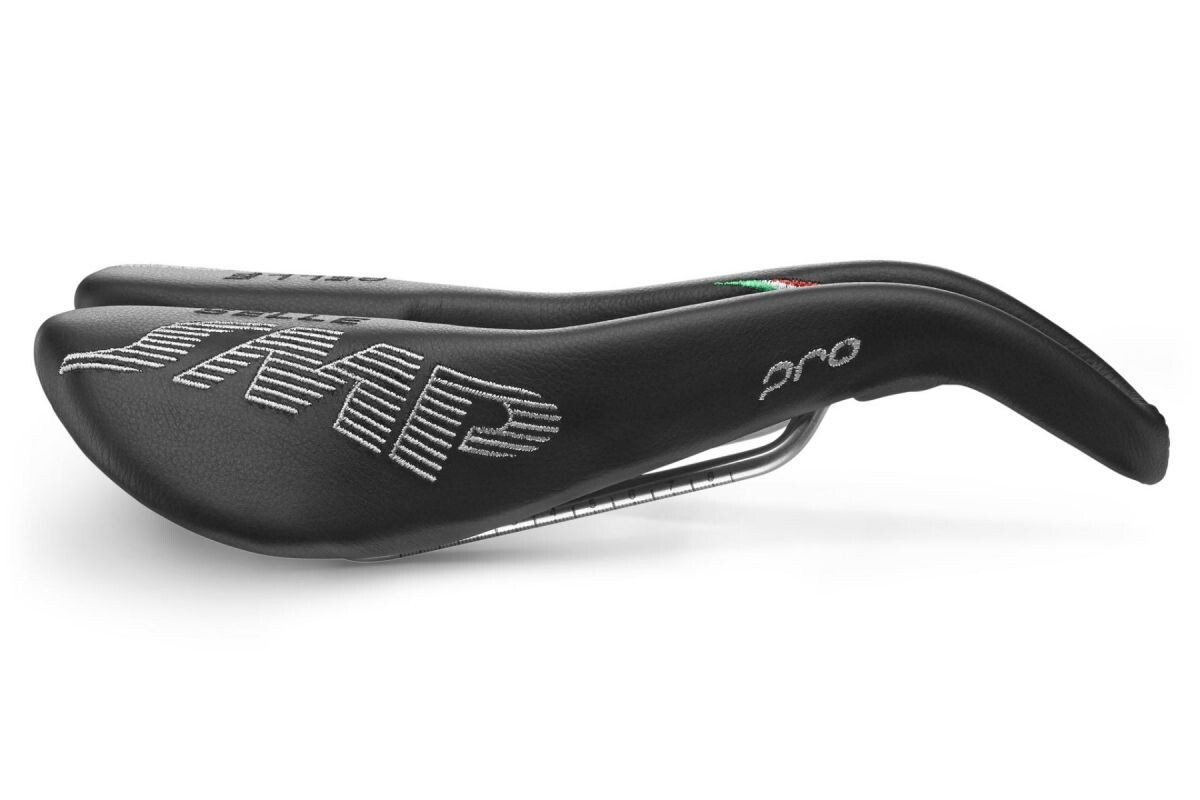Selle SMP Pro Bicycle Saddle 148mm x 278mm Black – Stainless Steel Rail