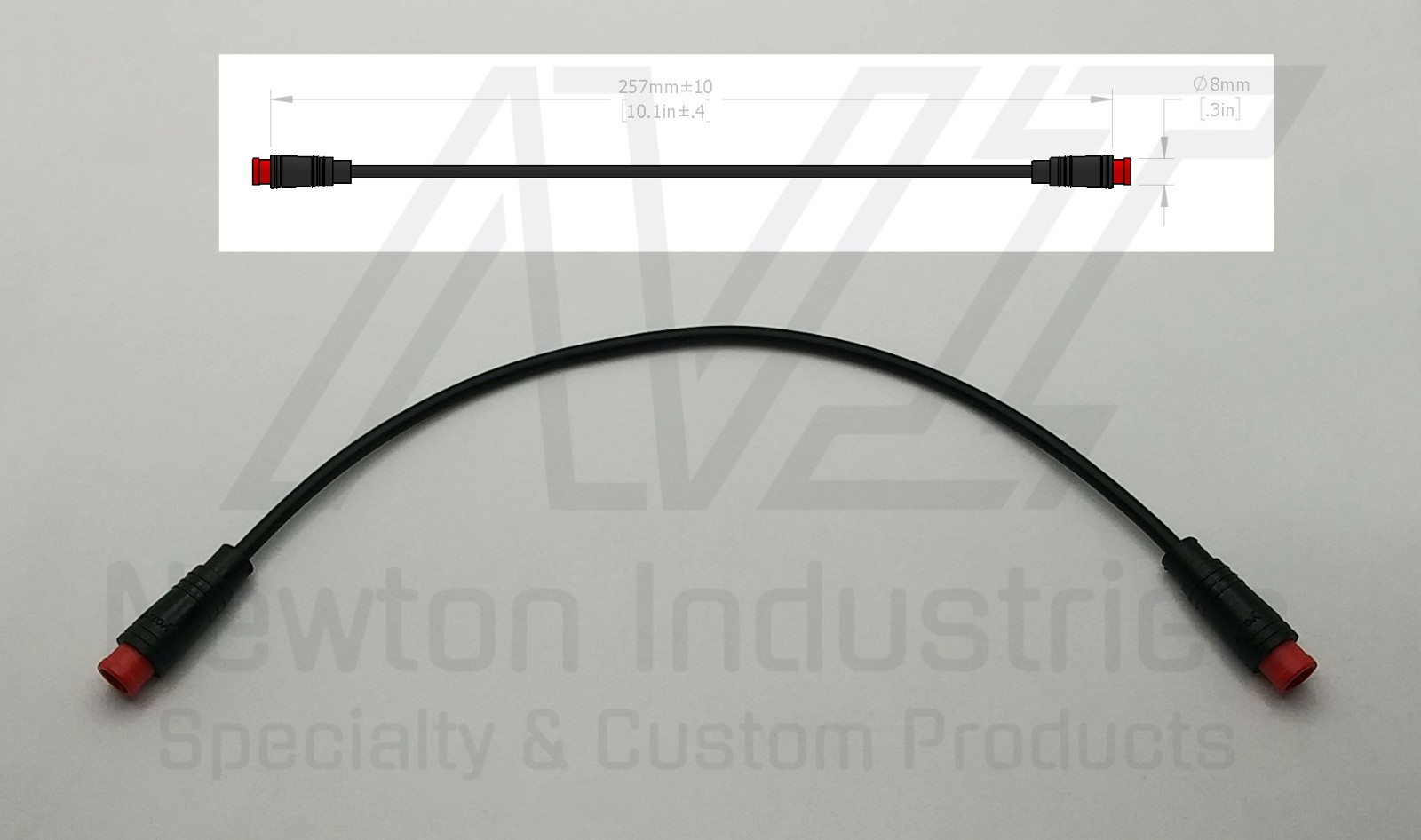eBike Julet 2-PIN Red 25cm MALE to MALE Extension Cable Headlight Waterproof