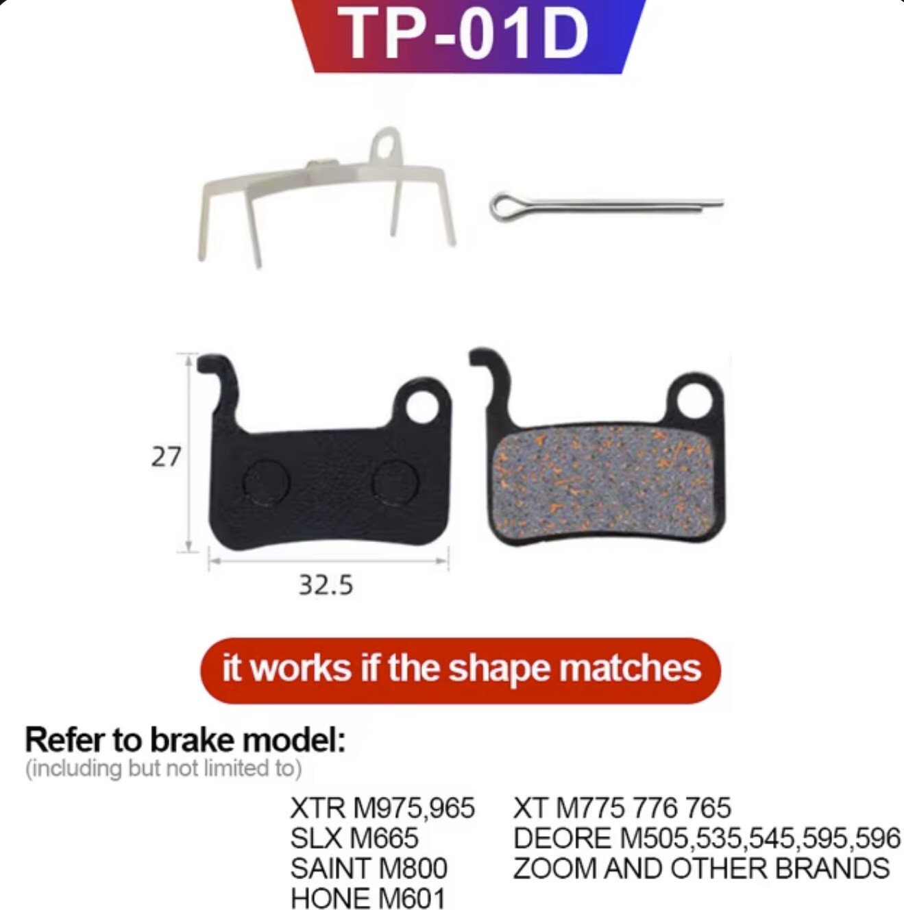 2 Pairs MTB Bike Hydraulic Disc Brake Pads for Shimano, SRAM, & More, Durable