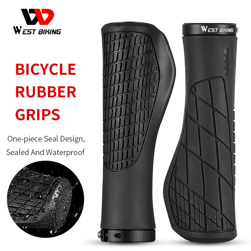 WEST BIKING Bicycle Handlebar Grips Ergonomic Lock-on Rubber Cycling Bike Grips