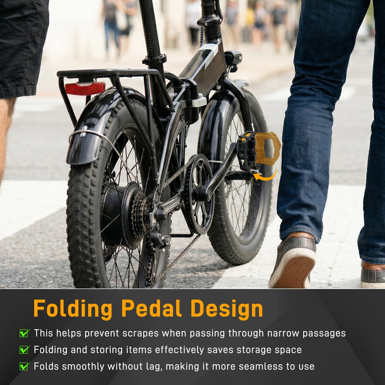 Upgraded Folding Pedals Fits Lectric XP 3.0/4 Trike Xpress XPeak Wide Flat