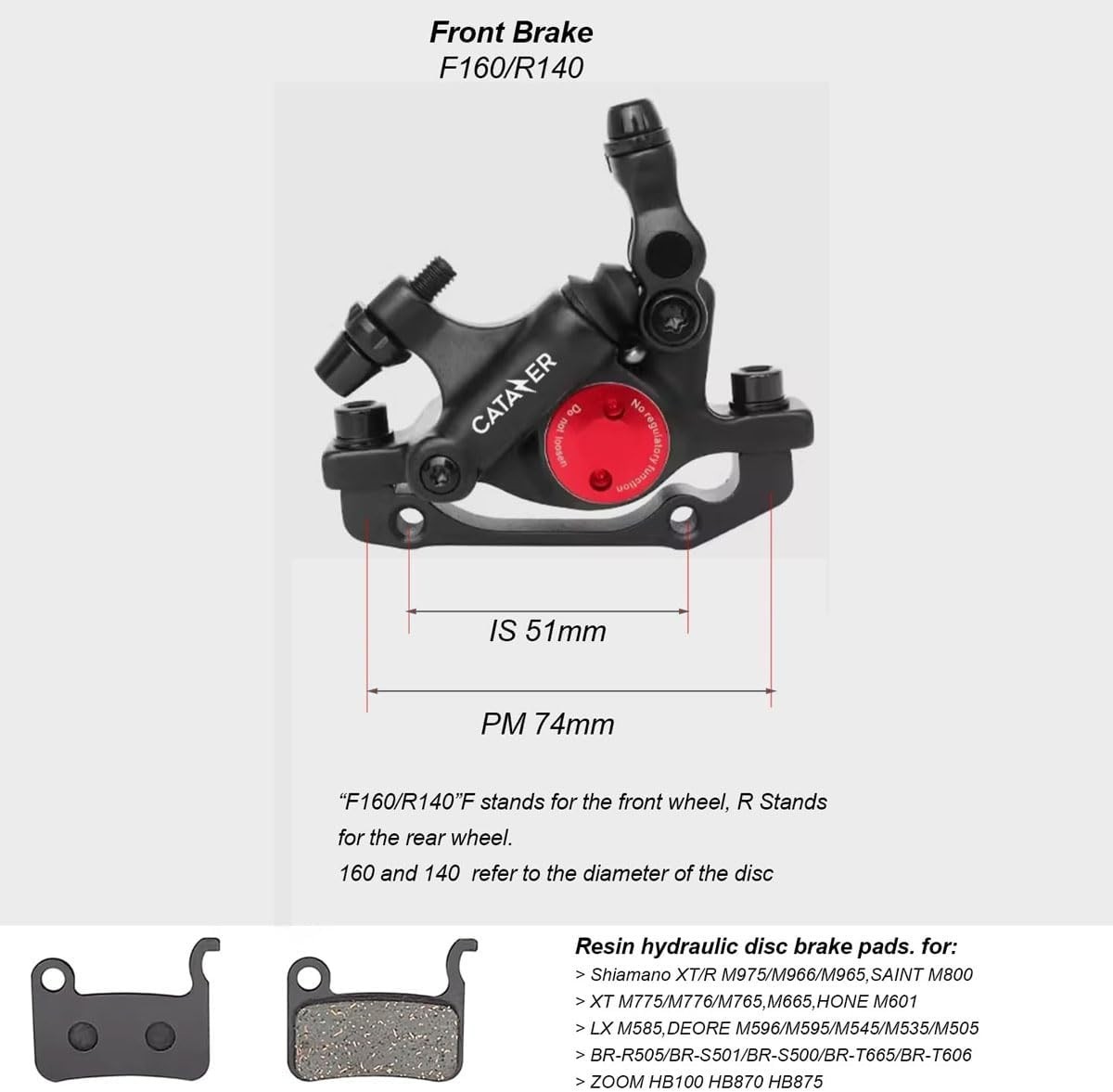 HB-100 Cable Actuated Hydraulic Disc Brake Caliper – Universal Fit for MTB, R…