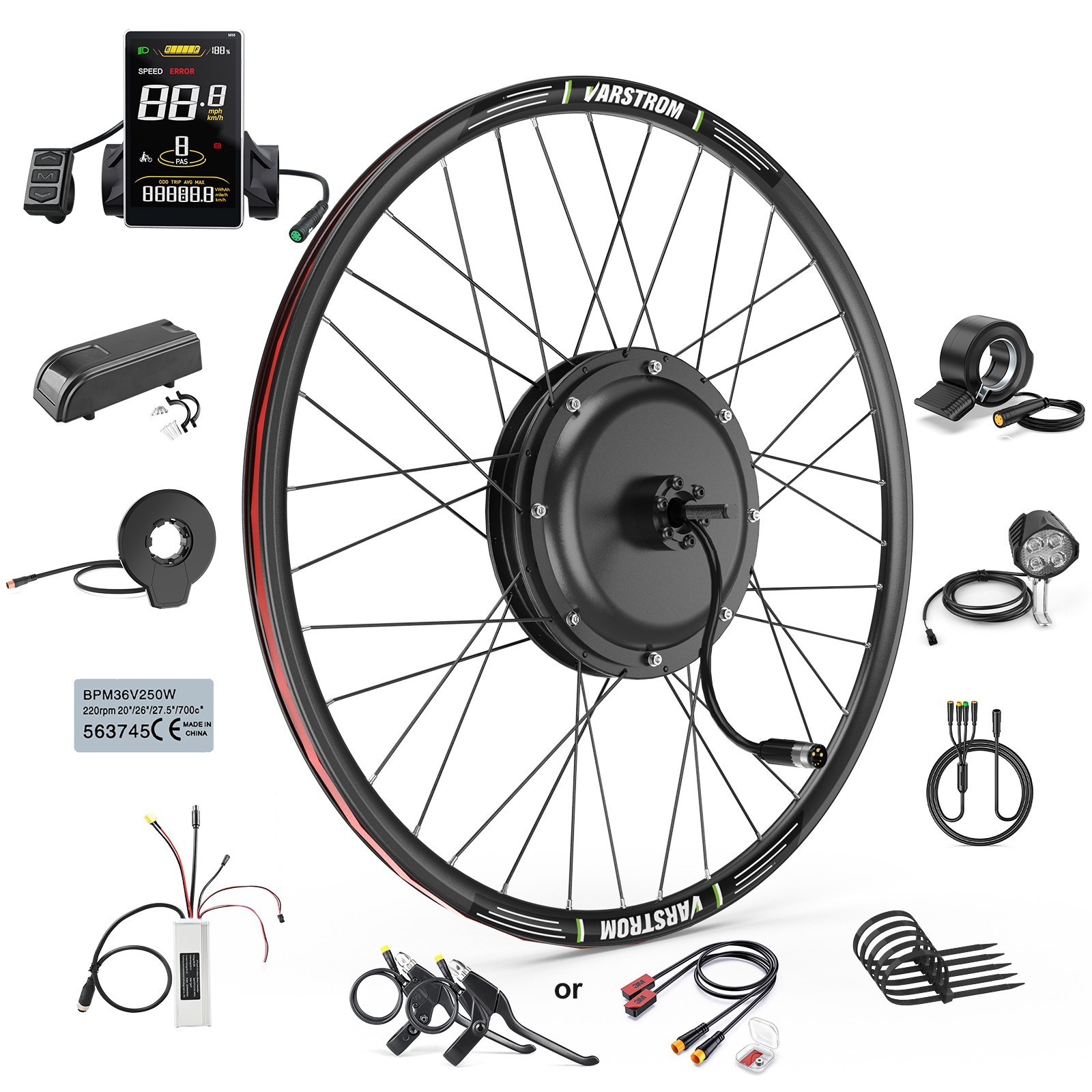 48V1000W Varstrom Rear Wheel Hub Motor Kit 26″27.5″700C eBike Conversion Kits US