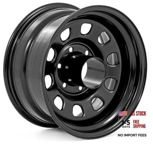 Black Steel Wheel – 15×8, 5×5.5 Bolt Pattern, 19mm Offset, 4.25 Bore, Heavy