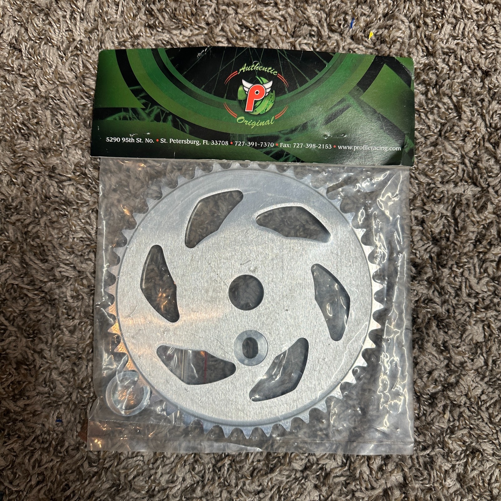 Vintage Profile Racing BMX 43T Chainwheel Sprocket Hurricane Polished Mid School