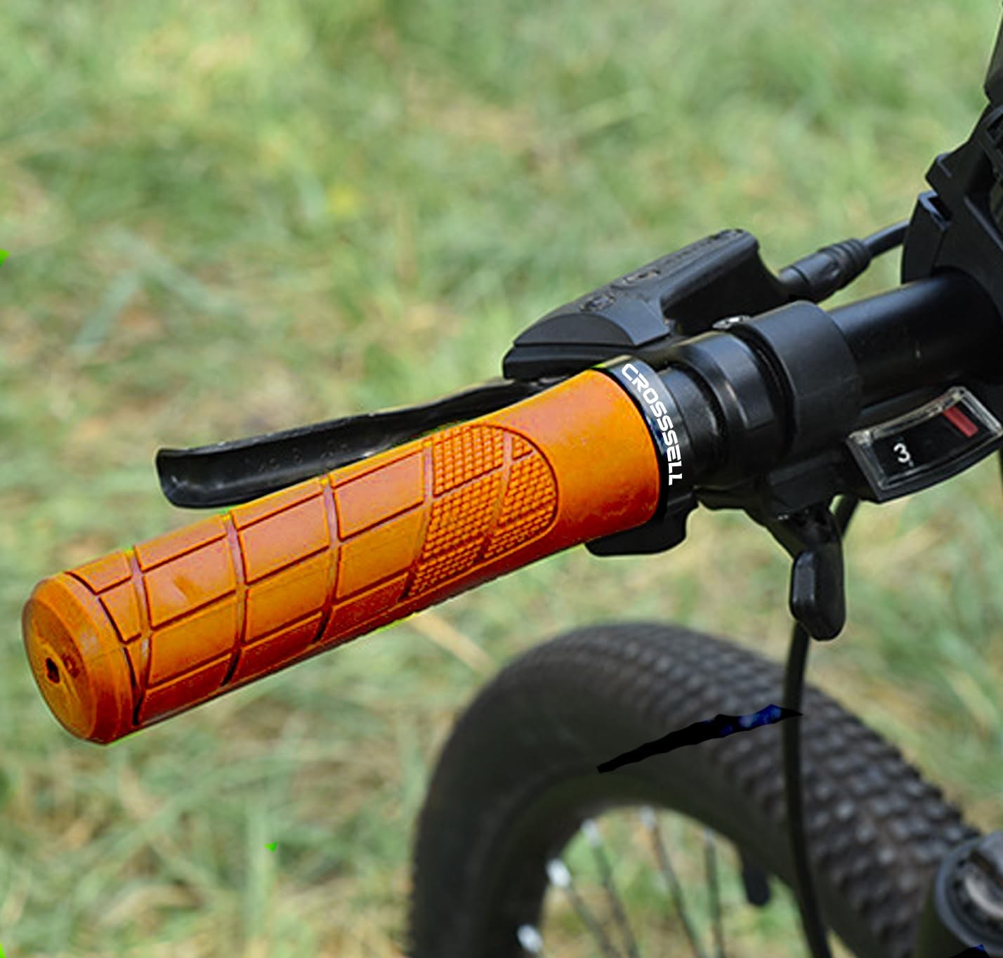 CROSSSELL MTB Grips – Lock-on Bike Handlebar for Standard, Orange