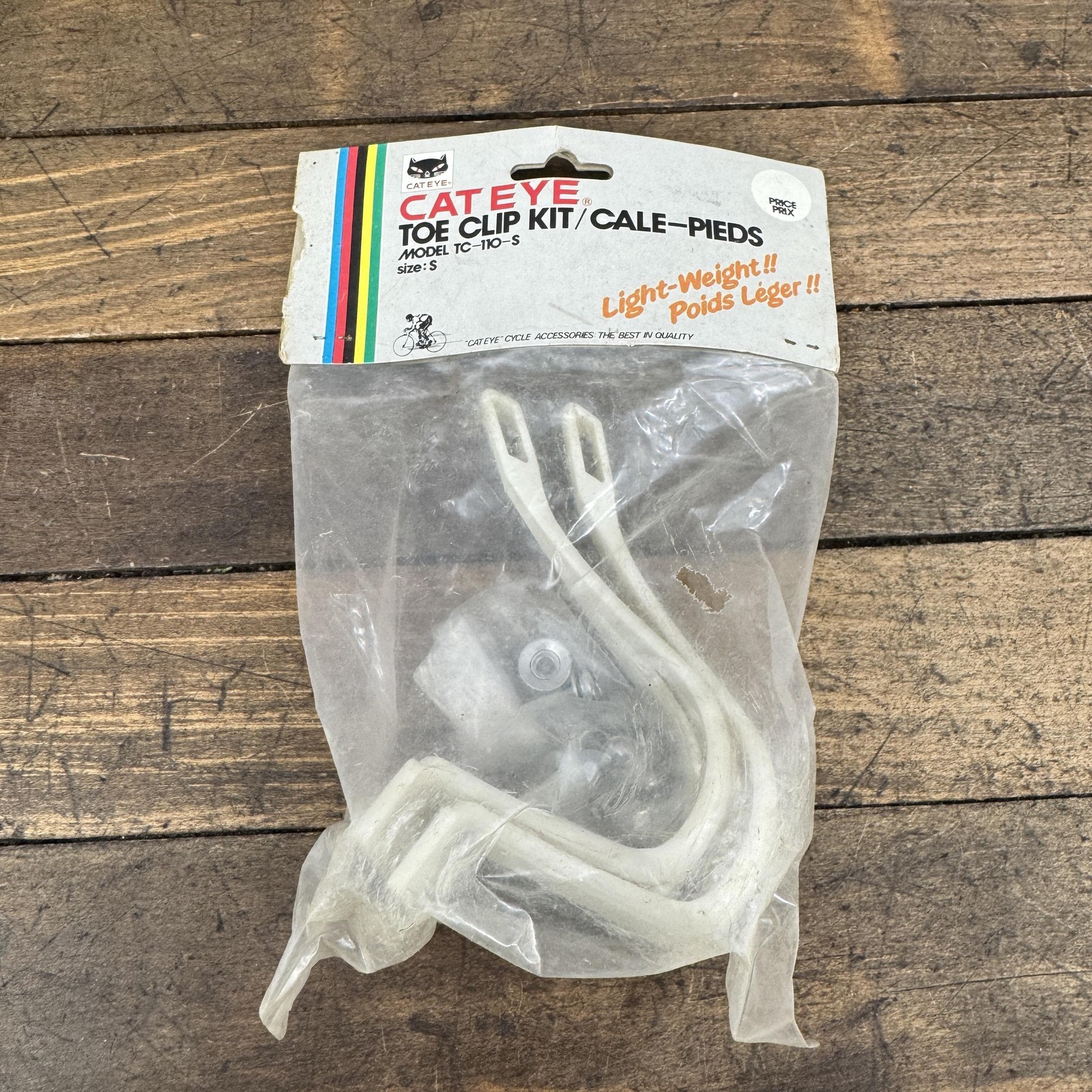 Vintage CatEye Toe Clip Kit SMALL White NOS TC-110-S Size S Road MTB Bike