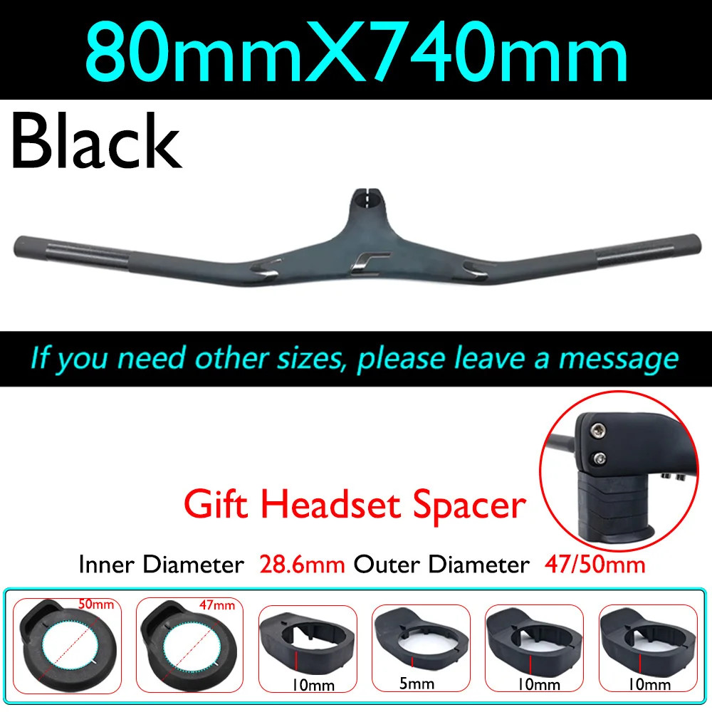 Carbon MTB Bicycle Integrated Handlebars -17° 28.6mm 740mm Cycling Accessories
