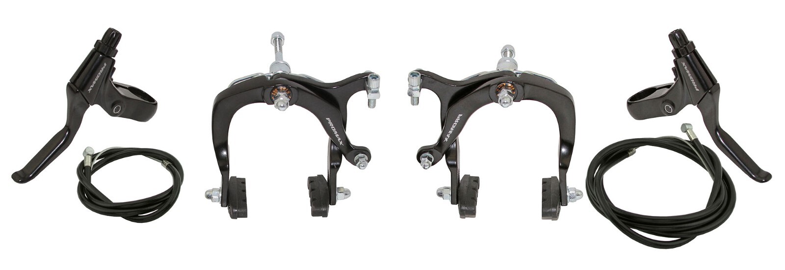 PROMAX BRANDED BLACK BICYCLE ALLOY BRAKE SET FRONT & REAR.