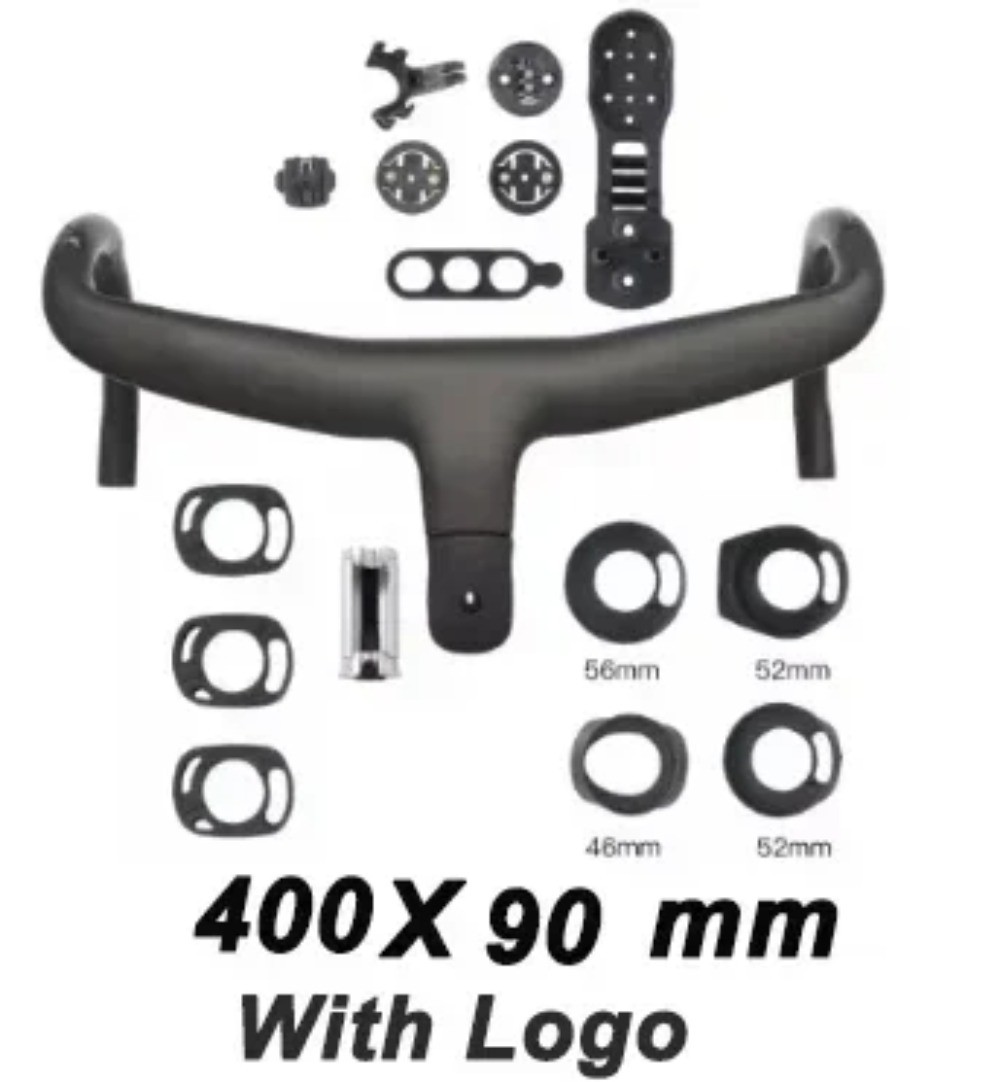 Carbon Fiber Road Bike Integrated Handlebar 400mm 420mm 440mm Computer Mount