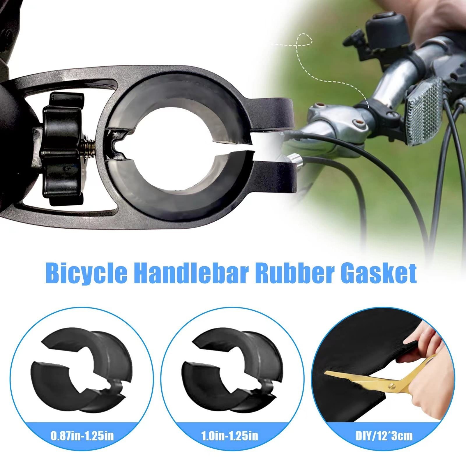 12 Pcs Bicycle Handlebar Rubber Gasket & 1 Rubber DIY Gasket, Anti-Vibration …