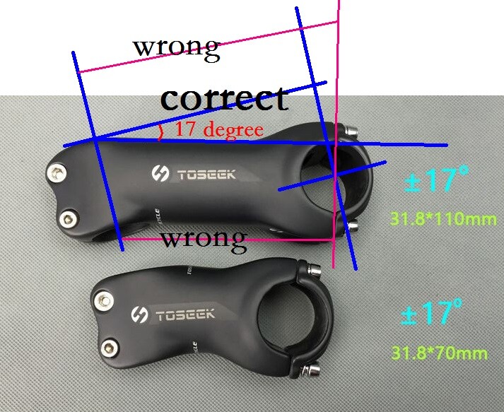 TOSEEK Carbon UD Stem 17° Mountain MTB Road Bike handlebar Stems 31.8*70-130mm