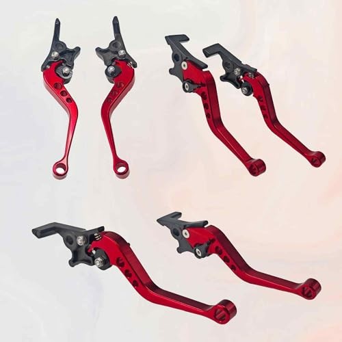 1 Pair 22mm 7/8″ CNC Aluminum Motorcycle Clutch Disc Brake Lever Handles, Red